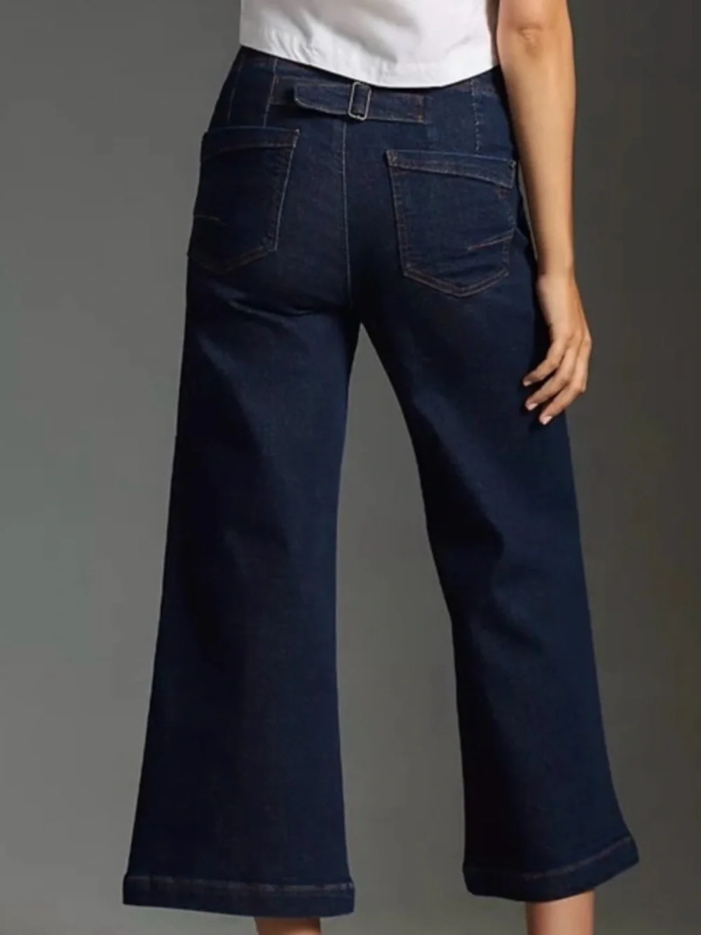 Anthropologie Pilcro Kit high-rise wide leg jean hidden side zip dark wash EUC - Picture 2 of 12